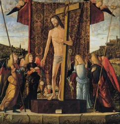 Christus mit vier Engeln und den Werkzeugen der Passion